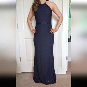 Modcloth Navy Lace Evening Gown